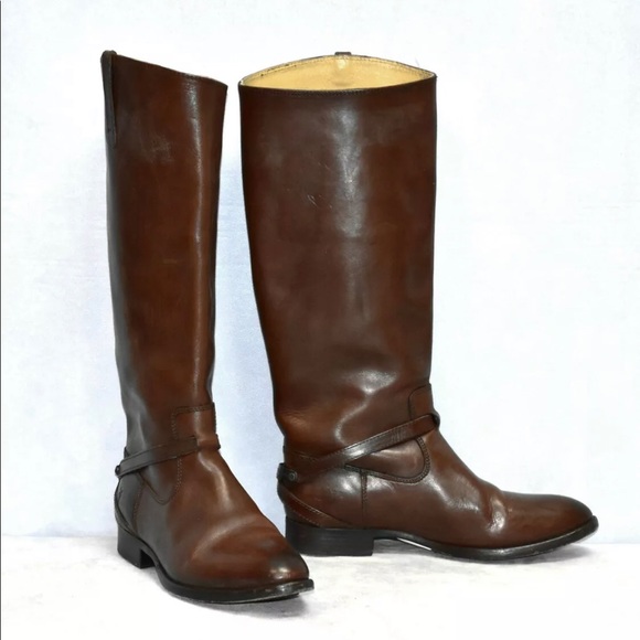 Frye Shoes - FRYE 76976 Lindsay Plate Brown Leather Boots 8